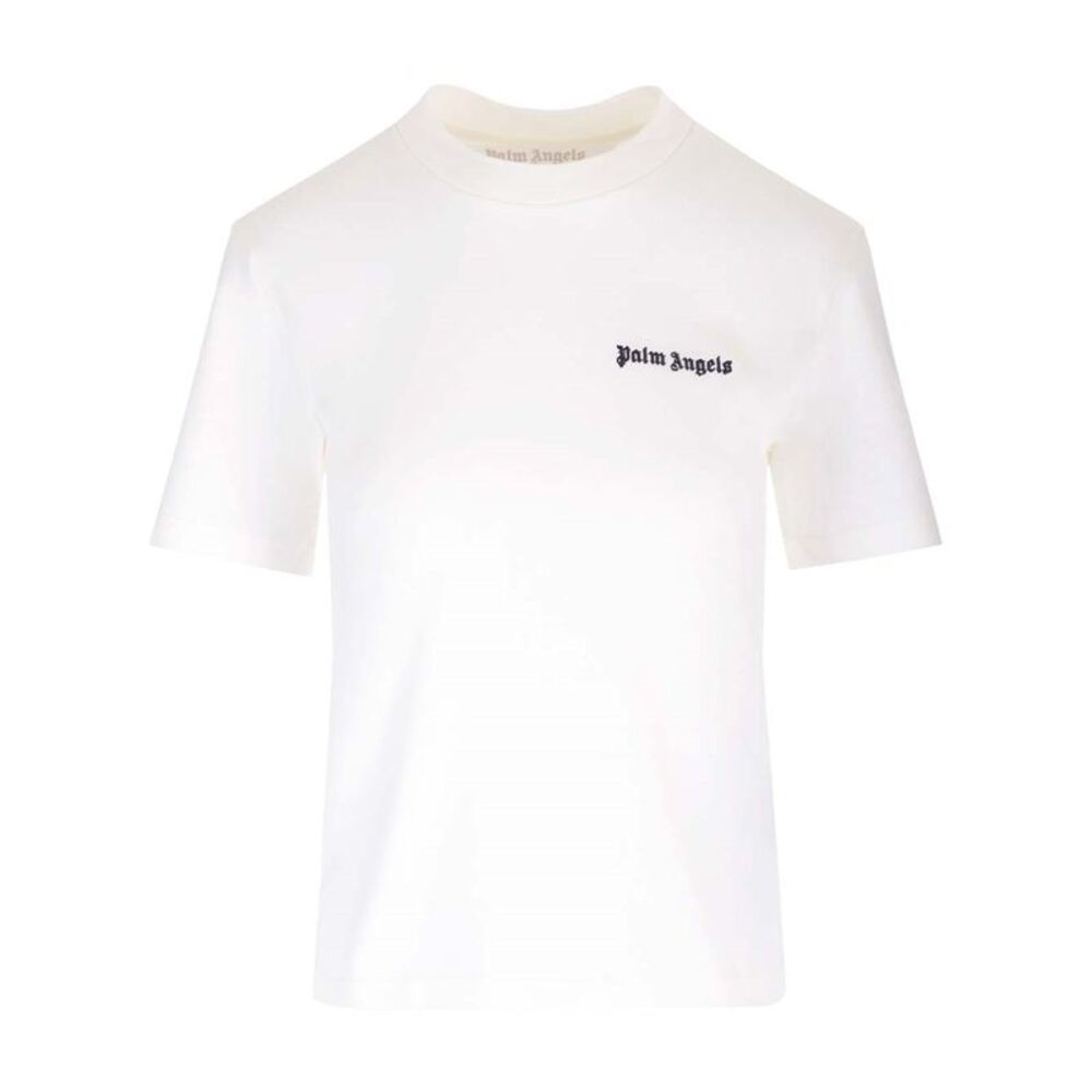 Palm Angels Women White T-Shirt With Logo